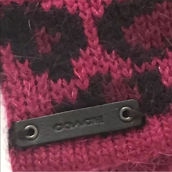 Coach Ocelot Tech Touch Knit Glove Multicolor Pink - Picture 6 of 8